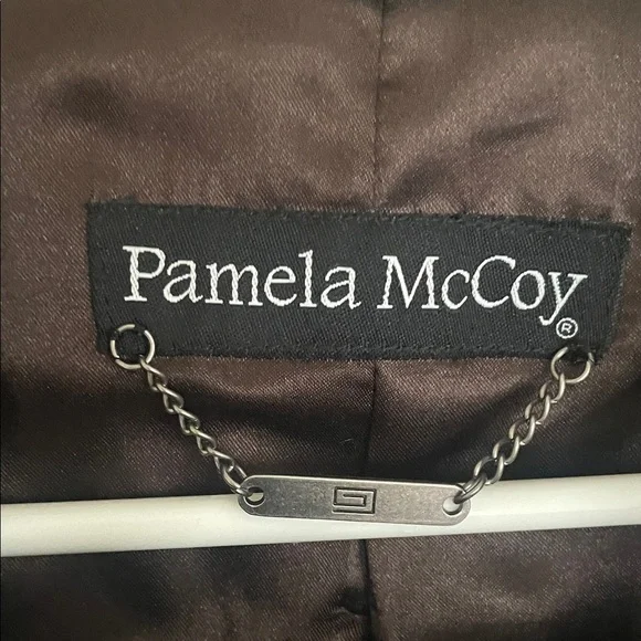 Pamela McCoy Leather Bronze Trench Coat - Picture 2 of 13